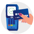 Icono de pago con Visa Contactless