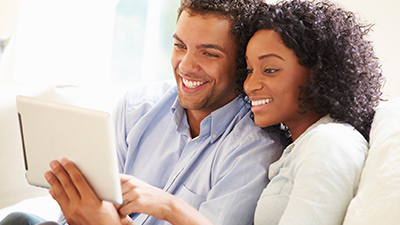couple with tablet