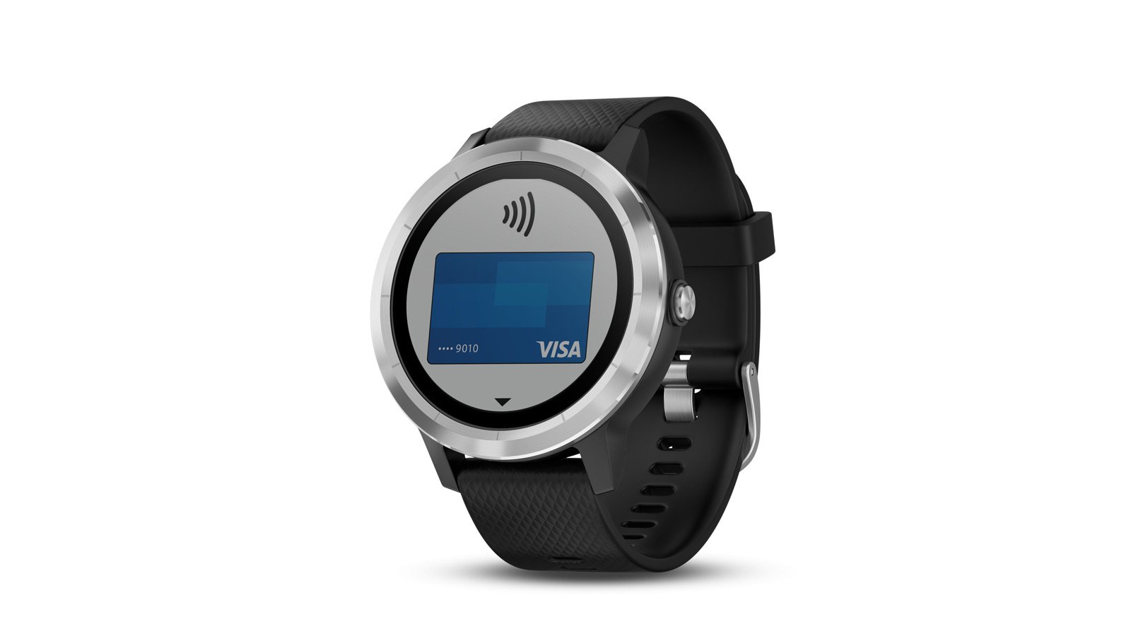 Reloj Garmin con tarjeta Visa en su pantalla