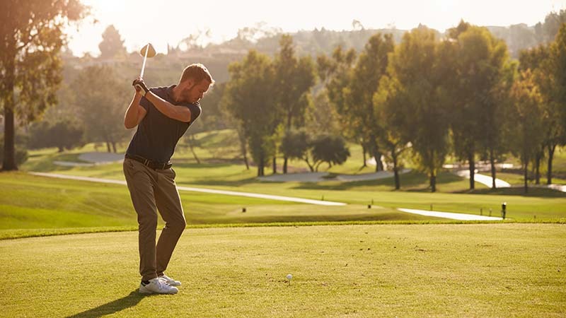 man playing golf