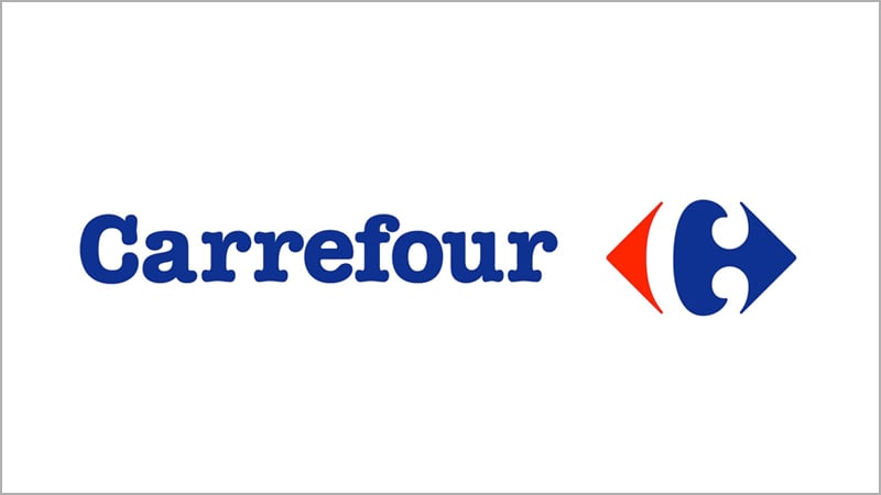 Logo de Carrefour sobre fondo blanco