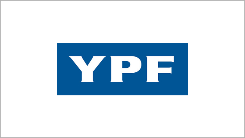 Logo de YPF sobre fondo blanco